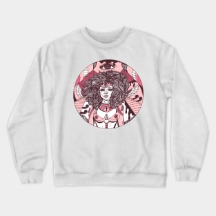 Pink and White Kemet Warrior Crewneck Sweatshirt